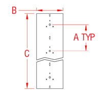 Drawing of RailEasy Drilling Template